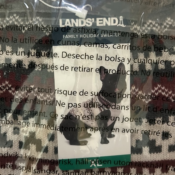 NWT Lands End Family Holiday Sweater for Pets - size XL - Picture 3 of 8